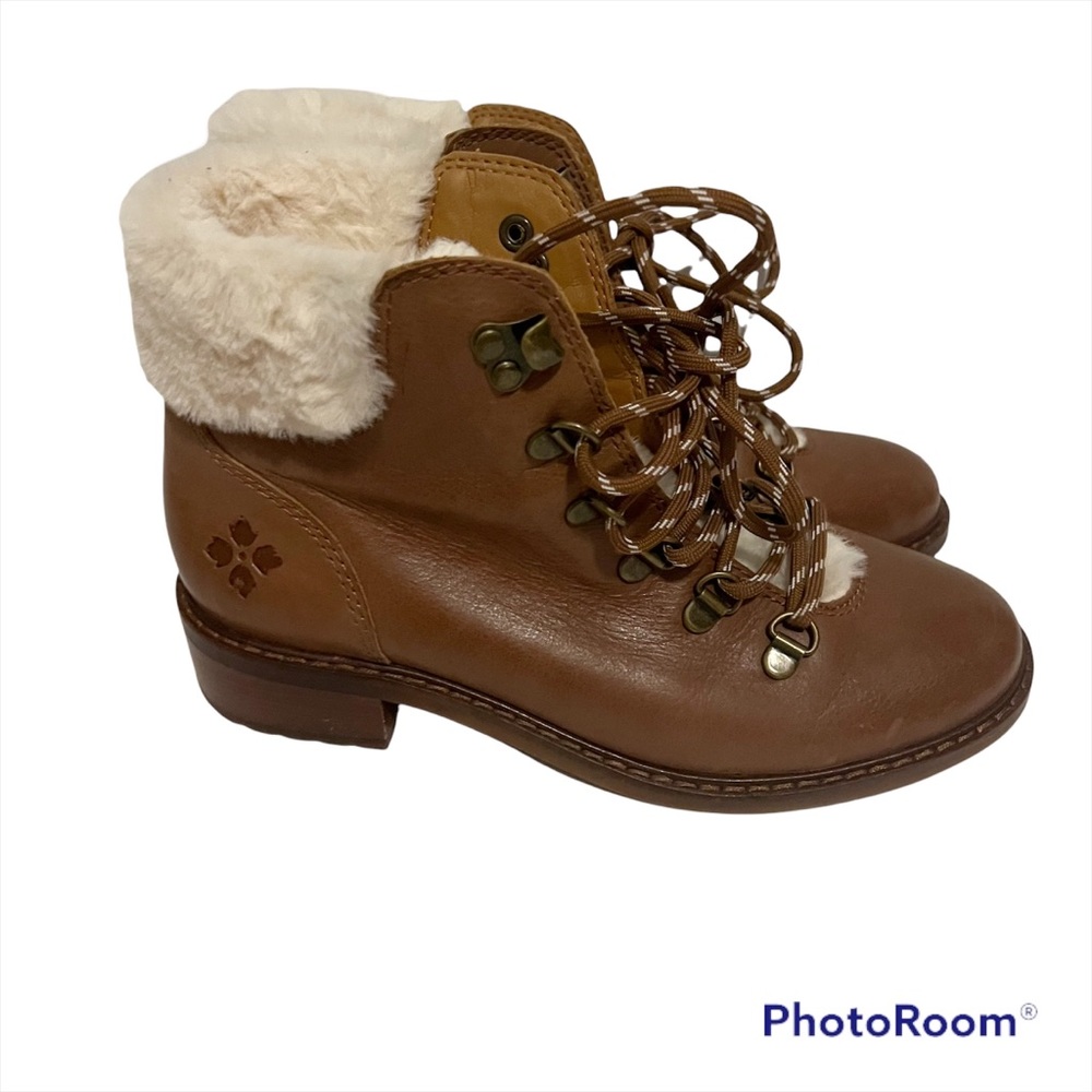 Patricia Nash Cinnamon Brown Luigi Faux Shearling Ankle Boot, Size 6. NWOT